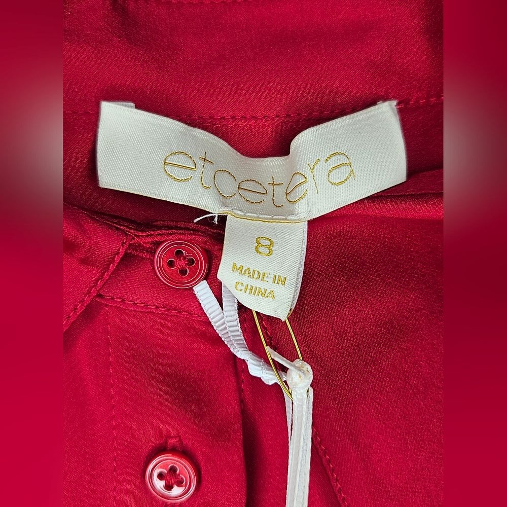 Etcetera Scarlet Blouse with Lace Accents - Picture 8 of 11